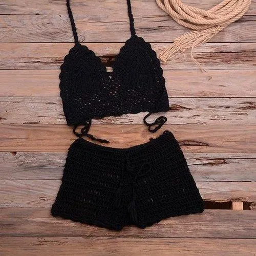 Knitted Two Pieces Push-Up Bikini Set