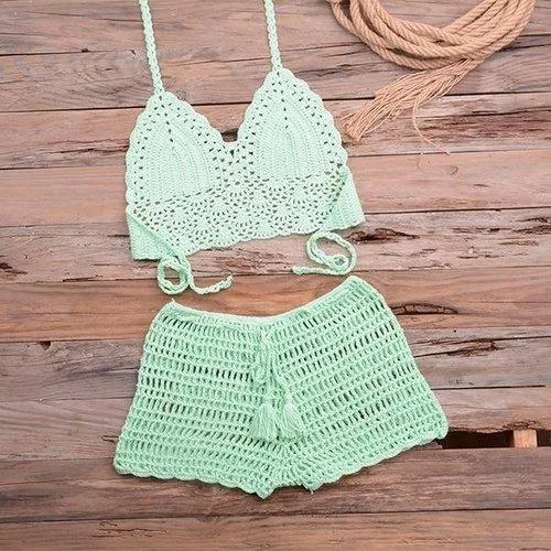 Knitted Two Pieces Push-Up Bikini Set