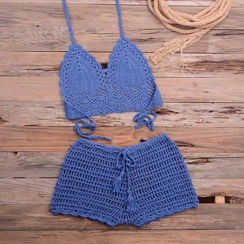 Knitted Two Pieces Push-Up Bikini Set