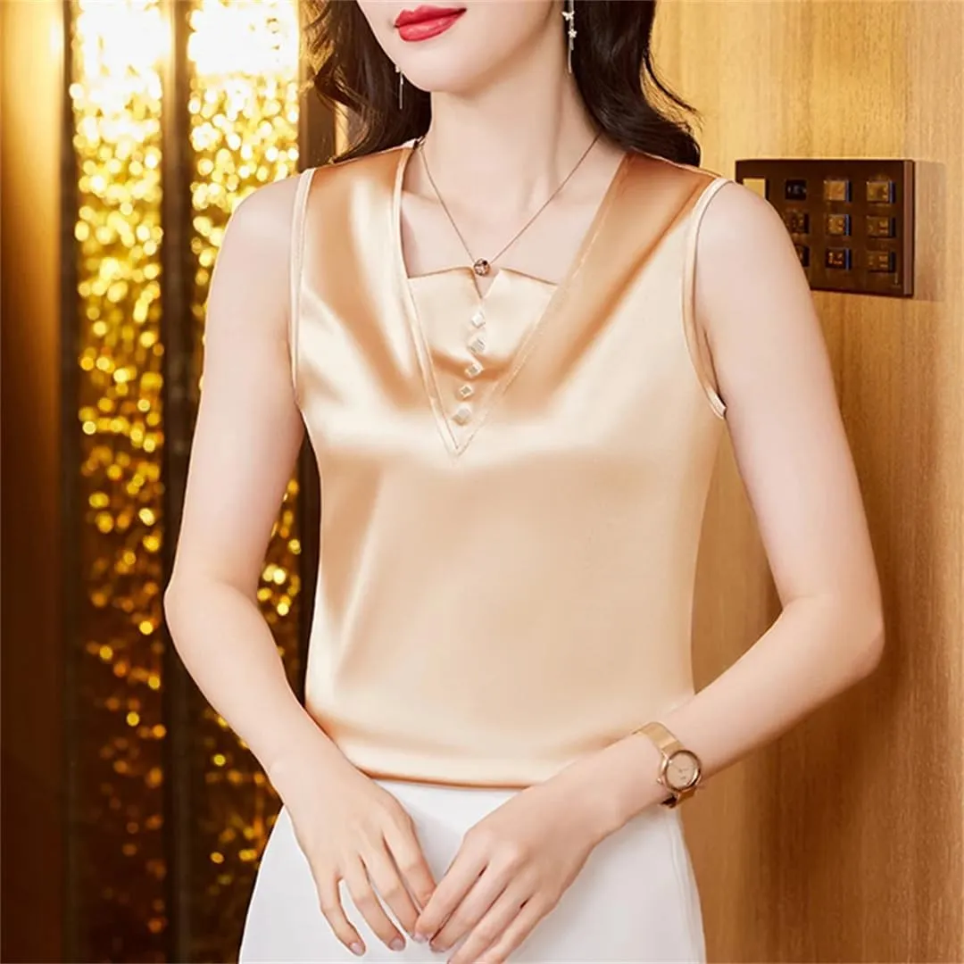 Korean Fashion Women Tank Tops Solid Color Casual Camisole Spring Summer Sleeveless Vest Shirt