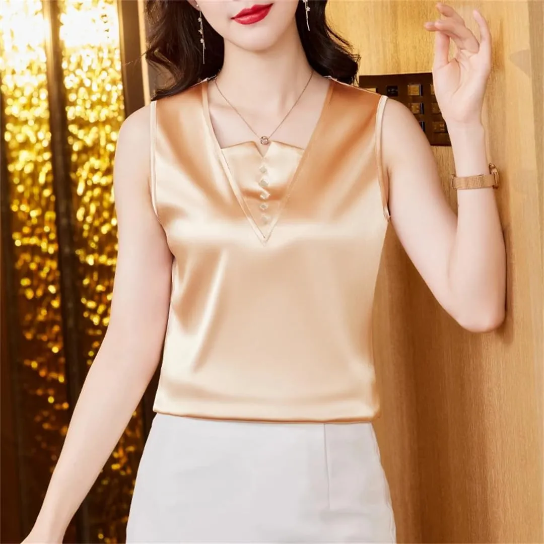Korean Fashion Women Tank Tops Solid Color Casual Camisole Spring Summer Sleeveless Vest Shirt