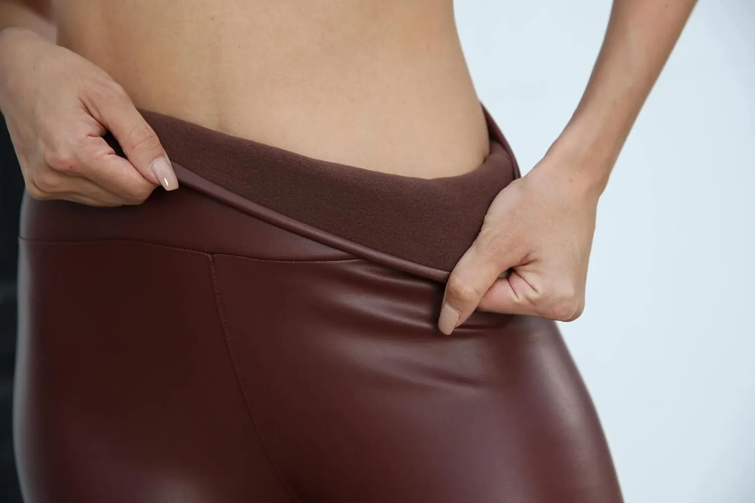 Kotii Women's Soft Faux Leather Leggings High Waisted Leather Pants PU Slim Pleather Pants Tights