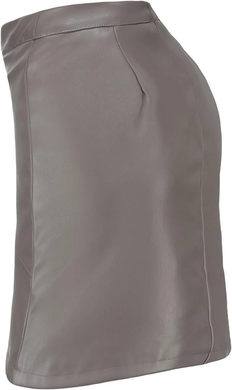 Kuluzego Womens Skort Sets Faux Leather Skirt Pack Sets for Women Sexy Pleated High Cut Pencil Winter Fall Skort Sets 2025