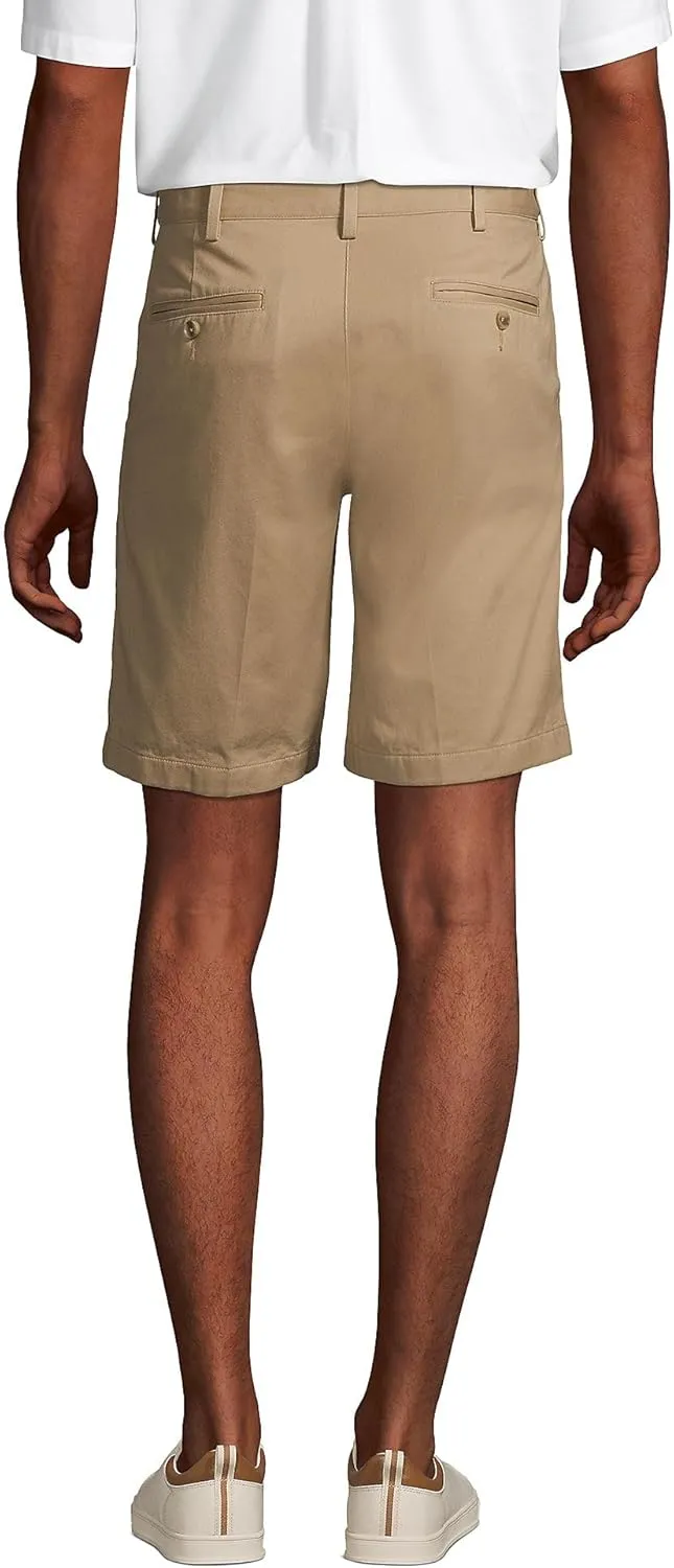 Lands' End Men's Comfort Waist Pleated 9" No Iron Chino Shorts