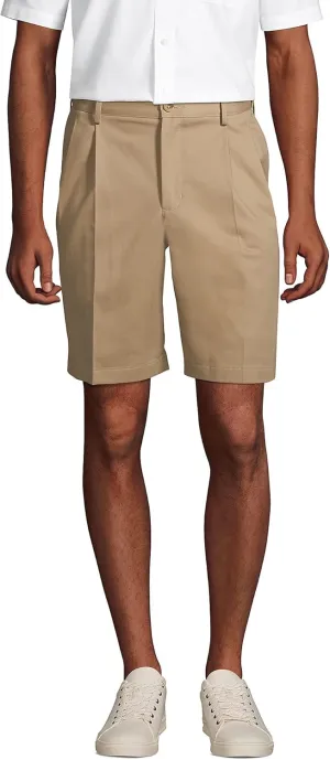 Lands' End Men's Comfort Waist Pleated 9" No Iron Chino Shorts