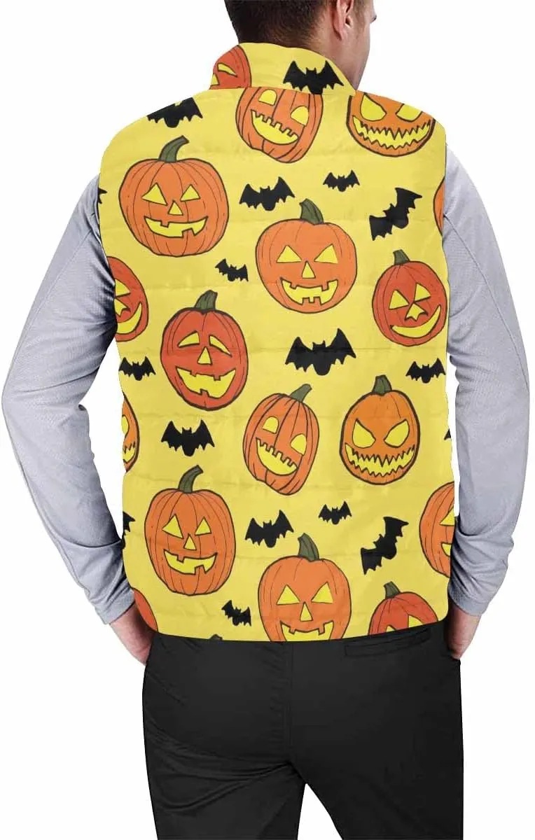 Lightweight Vest Men Halloween With Spooky Ghost Golf Vest Outerwear Warm Sleeveless Running Casual Hiking Vests