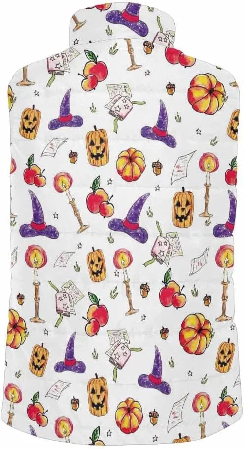 Lightweight Vest Men Halloween With Spooky Ghost Golf Vest Outerwear Warm Sleeveless Running Casual Hiking Vests