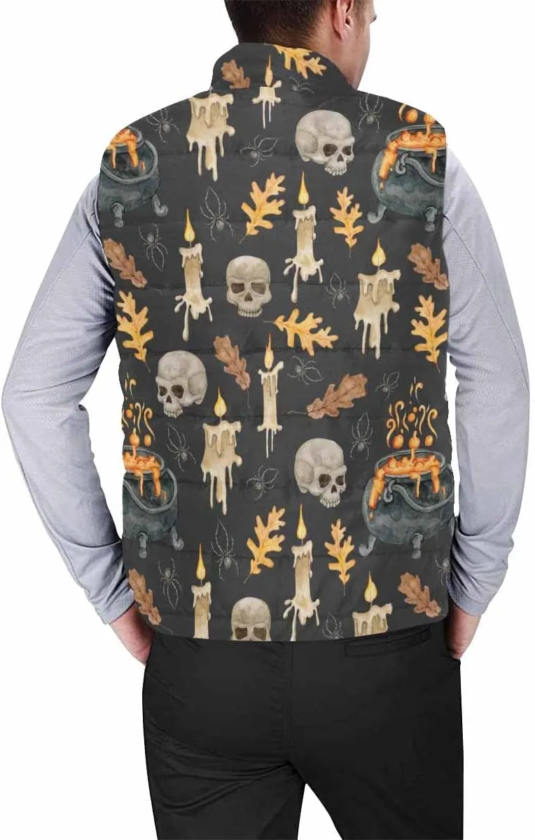 Lightweight Vest Men Halloween With Spooky Ghost Golf Vest Outerwear Warm Sleeveless Running Casual Hiking Vests