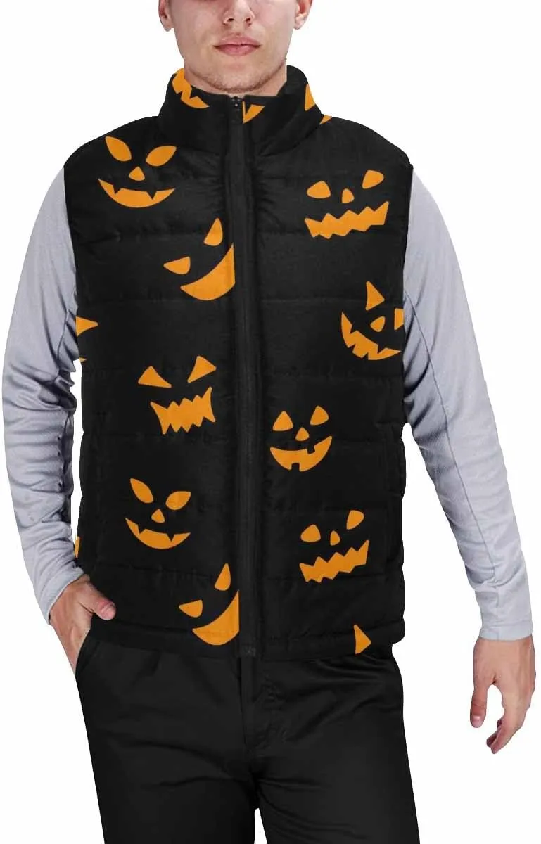 Lightweight Vest Men Halloween With Spooky Ghost Golf Vest Outerwear Warm Sleeveless Running Casual Hiking Vests