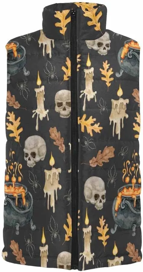 Lightweight Vest Men Halloween With Spooky Ghost Golf Vest Outerwear Warm Sleeveless Running Casual Hiking Vests
