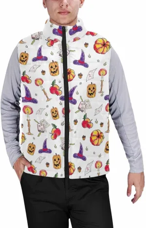 Lightweight Vest Men Halloween With Spooky Ghost Golf Vest Outerwear Warm Sleeveless Running Casual Hiking Vests