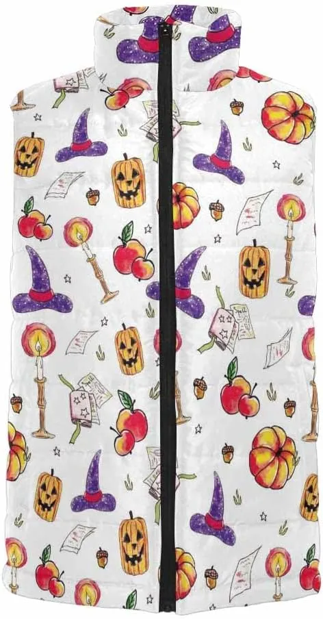 Lightweight Vest Men Halloween With Spooky Ghost Golf Vest Outerwear Warm Sleeveless Running Casual Hiking Vests