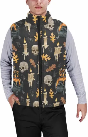 Lightweight Vest Men Halloween With Spooky Ghost Golf Vest Outerwear Warm Sleeveless Running Casual Hiking Vests