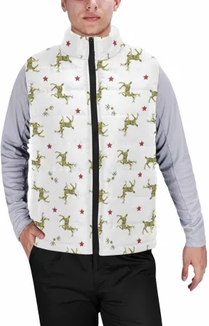 Lightweight Vest Men Hohoho Pattern Men'S Padded Cotton Puffer Vest Winter Sleeveless Jacket Coat Warm Outerwear
