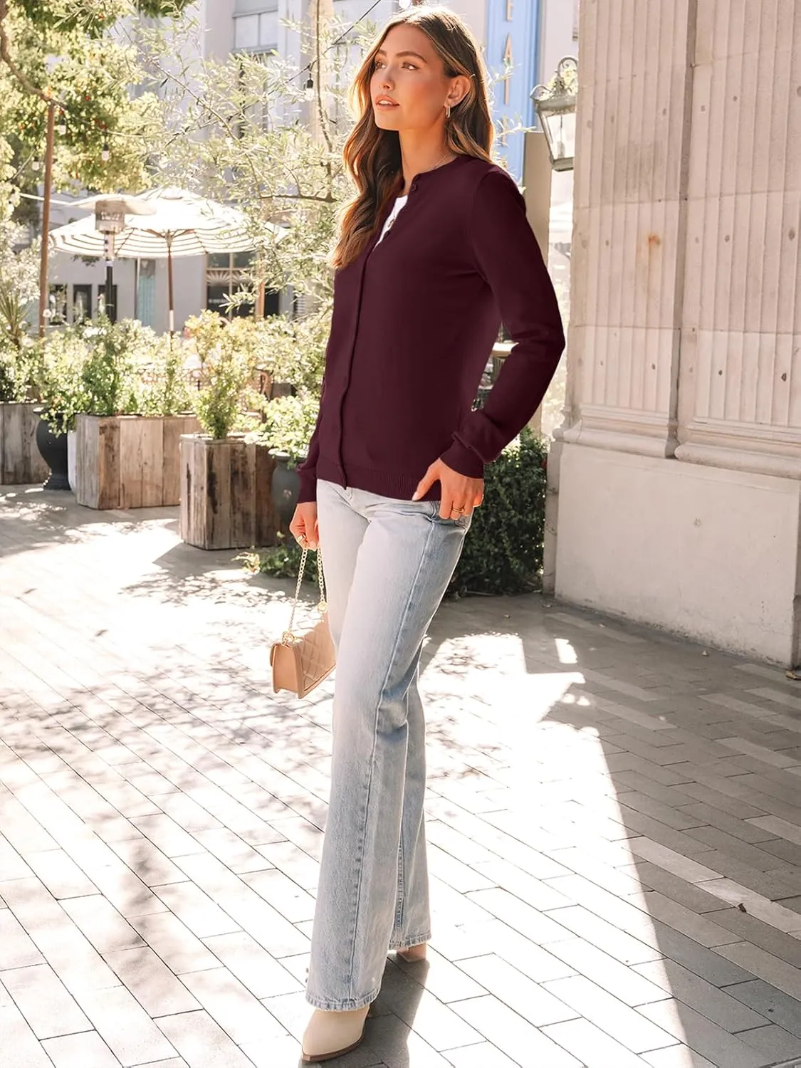 LILLUSORY Women's Cardigan Sweaters 2025 Lightweight Fall Oufits Clothes Fashion Trendy Long Sleeve Tops Casual Jackets