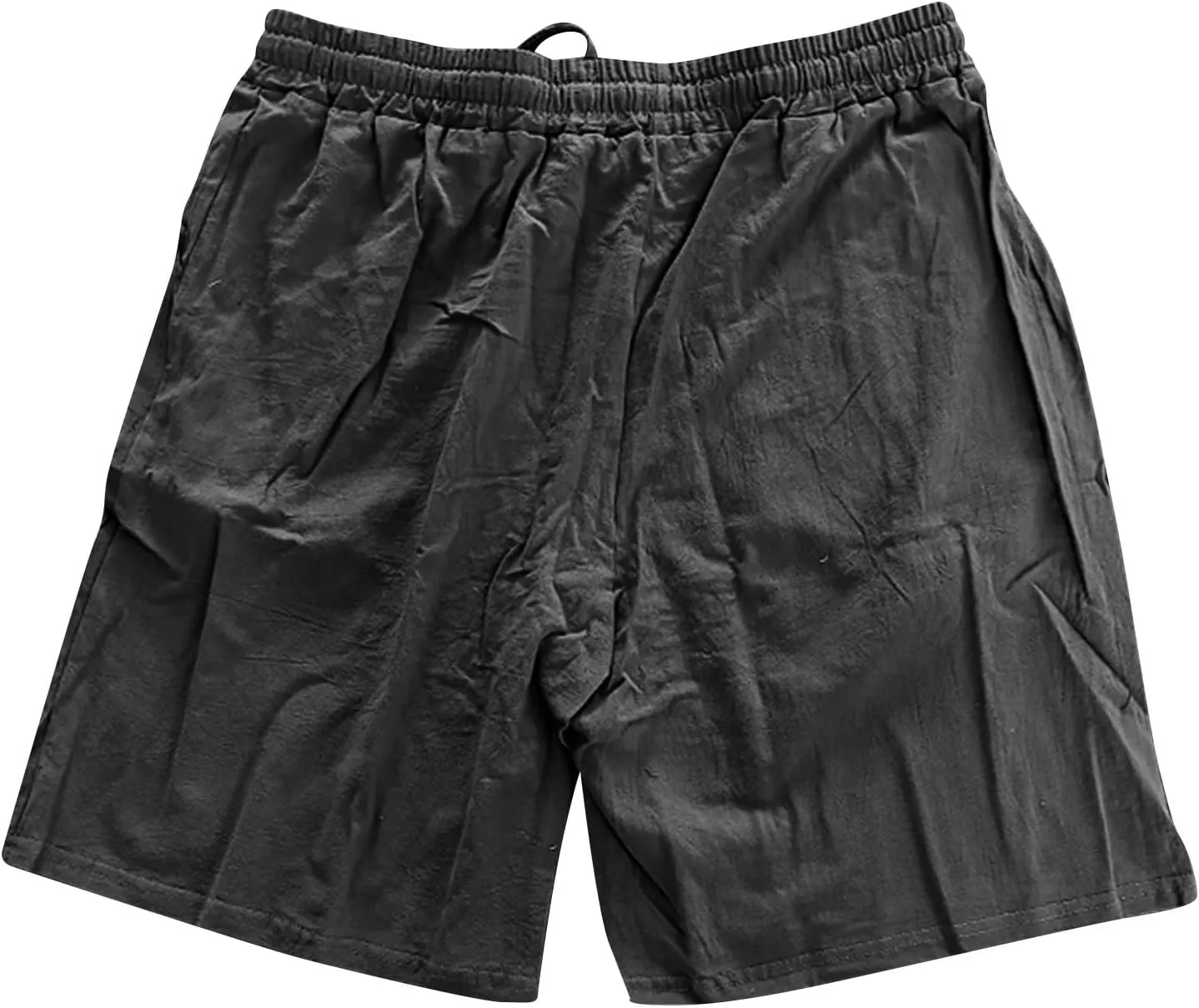 Linen Shorts for Men Elastic Waisted Drawstring Summer Shorts Lightweight Relaxed Fit Beach Short Pants with Pockets