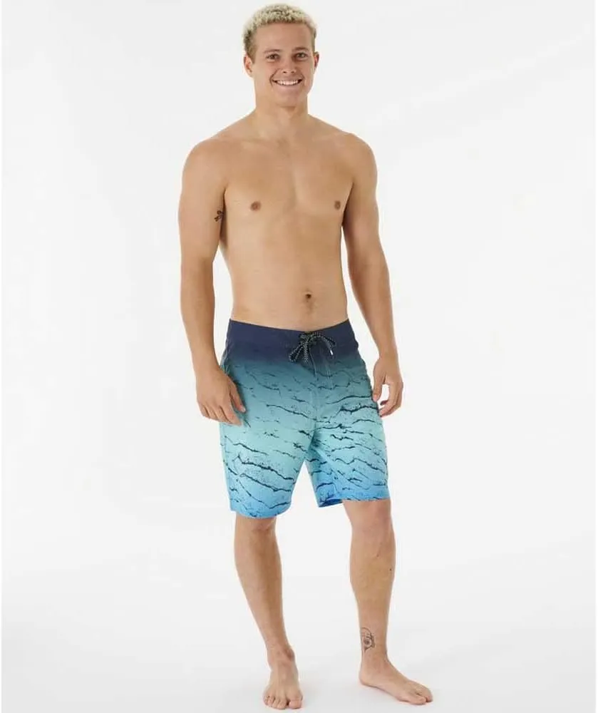 Lip Curl 033MBO / MIRAGE MEDINA Men's Board Shorts (Durable Water Repellent, Stretchable), Retro Blue, 32
