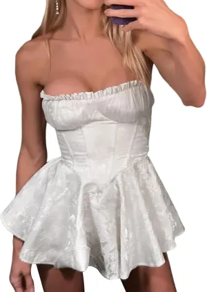 lisenraIn Women Strapless Tube Dress Y2k Off Shoulder Short Tube Dress Summer Sexy Going Out Mini Dress Party Clubwear