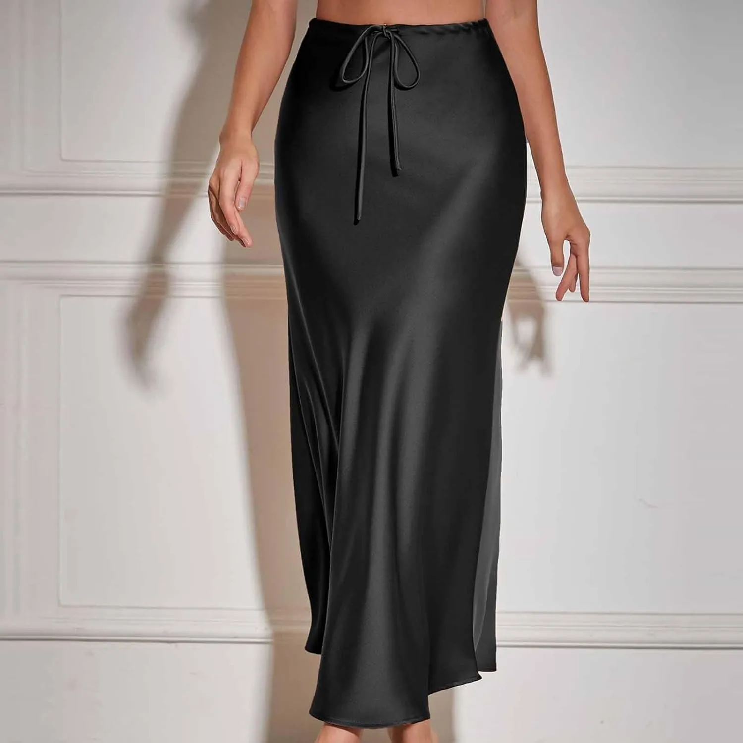 Lmdudan Womens Maxi Skirts Long Skirt for Women High Waist Maxi Dresses 2024 Summer Drawstrings Festival Clubwear Skirts