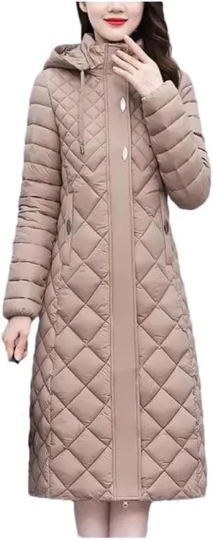 Long Down Cotton Cotton-Padded Jacket Winter Parka Hooded Coat Long Sleeve Slim Jacket Korean Warm Outerwear