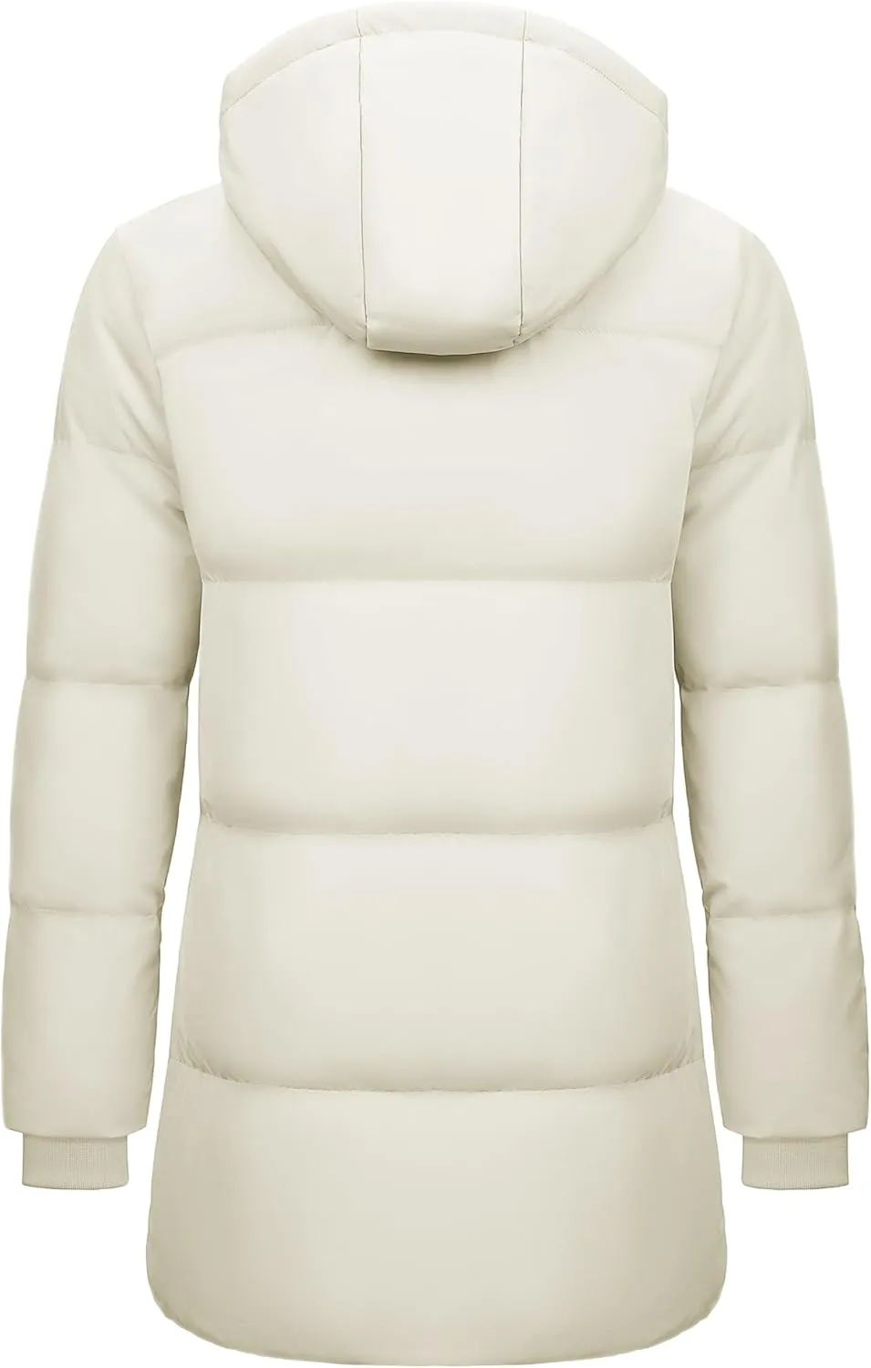 MAGCOMSEN Women's Winter Down Puffer Coats with Hood Long Water-Resistant Padded Warm Jackets Fashion Outerwear