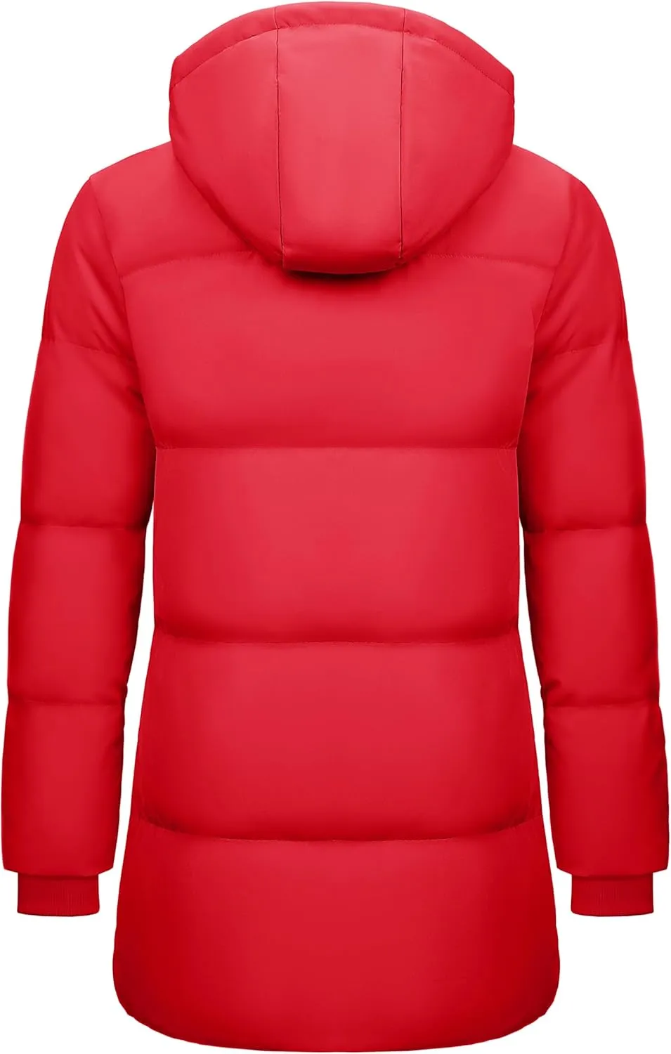 MAGCOMSEN Women's Winter Down Puffer Coats with Hood Long Water-Resistant Padded Warm Jackets Fashion Outerwear