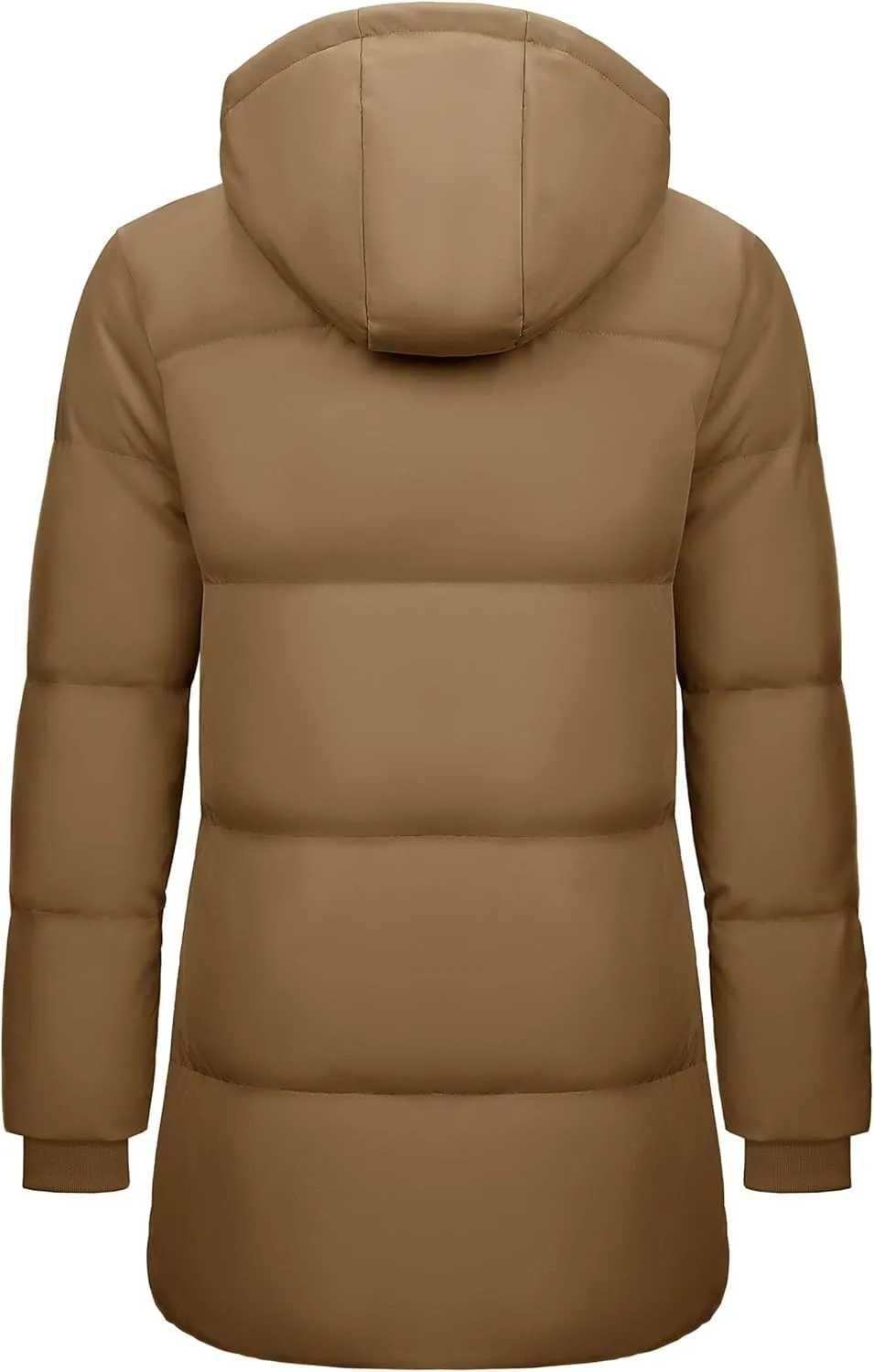 MAGCOMSEN Women's Winter Down Puffer Coats with Hood Long Water-Resistant Padded Warm Jackets Fashion Outerwear