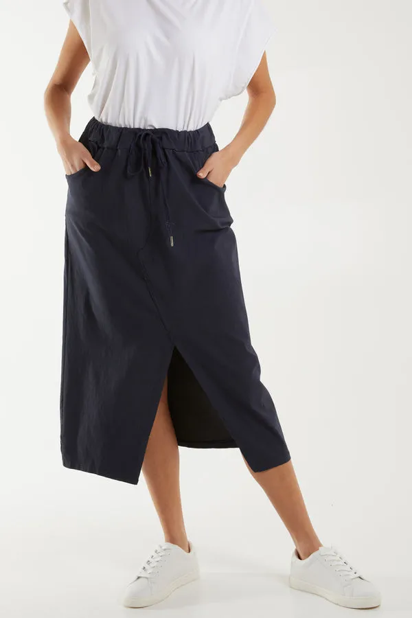 Magic String Front Spilt Pencil Skirt