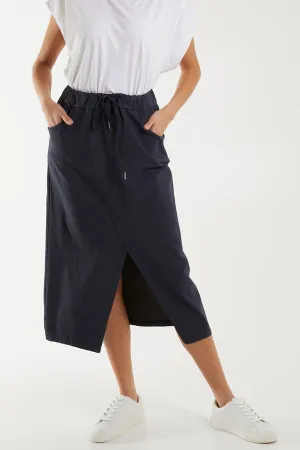 Magic String Front Spilt Pencil Skirt