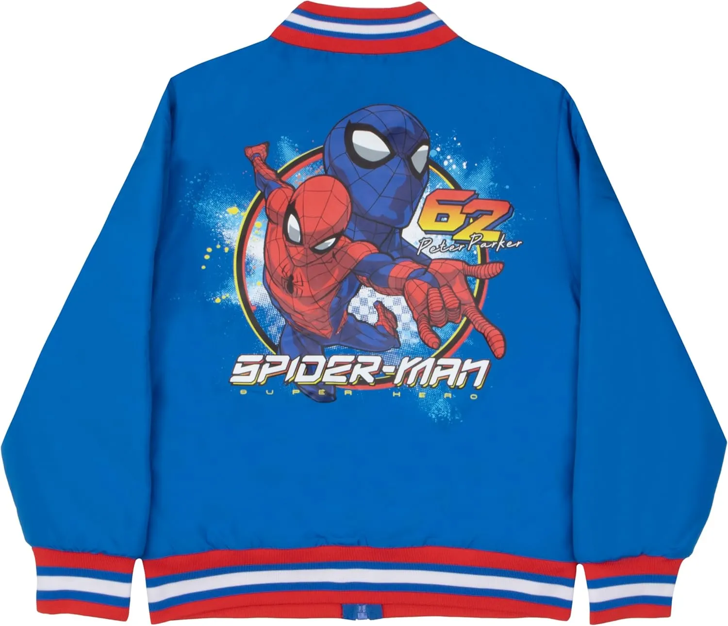 Marvel Superheroes Boy's Bomber Jacket - Spider-Man, Miles Morales, Black Panther, Ghost-Spider, Venom Bomber Jacket for Kids