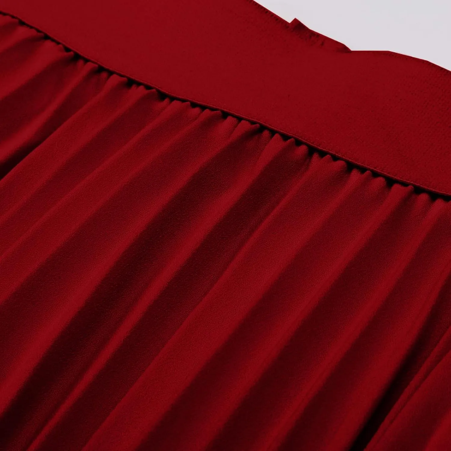 Maxi Skirts for Women Summer Casual Elastic High Waisted Pleated Skirt Flowy Solid Color Chiffon Swing A Line Skirt