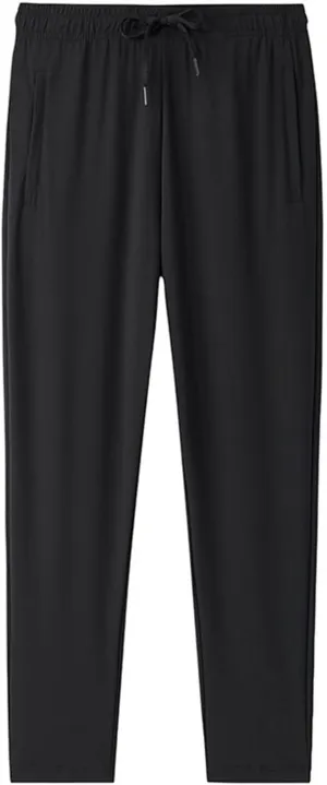 Men Ice Silk Fitness Running Stretch Yoga Pants Soft Elastic Waist Comfy Sweatpants Summer Quick-Drying Pants