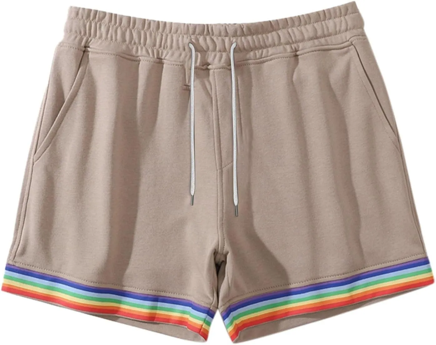 Men Pride Shorts Casual Elastic Waist Rainbow Short Pants Workout Running Athletic Jogger Drawstring Gym Sweat Shorts