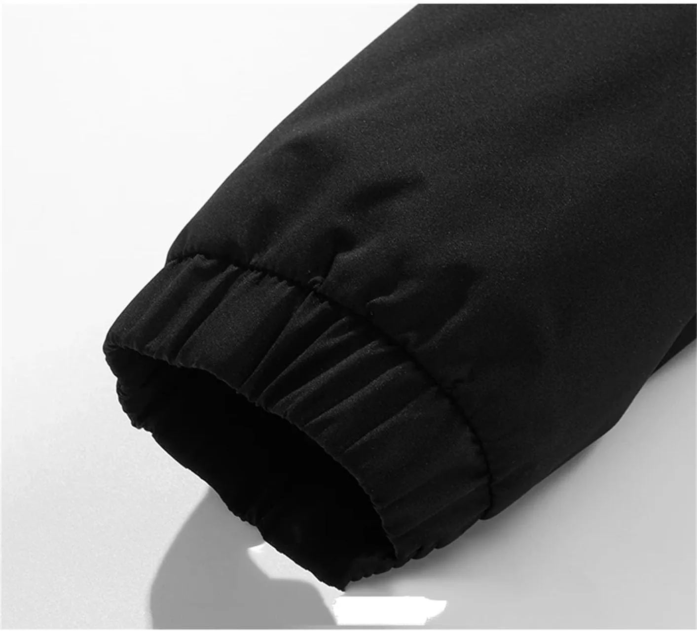 Men Solid Hooded Cotton-Padded Jacket Patchwork Zipper Outdoor Thicken Oversized Parka Coat
