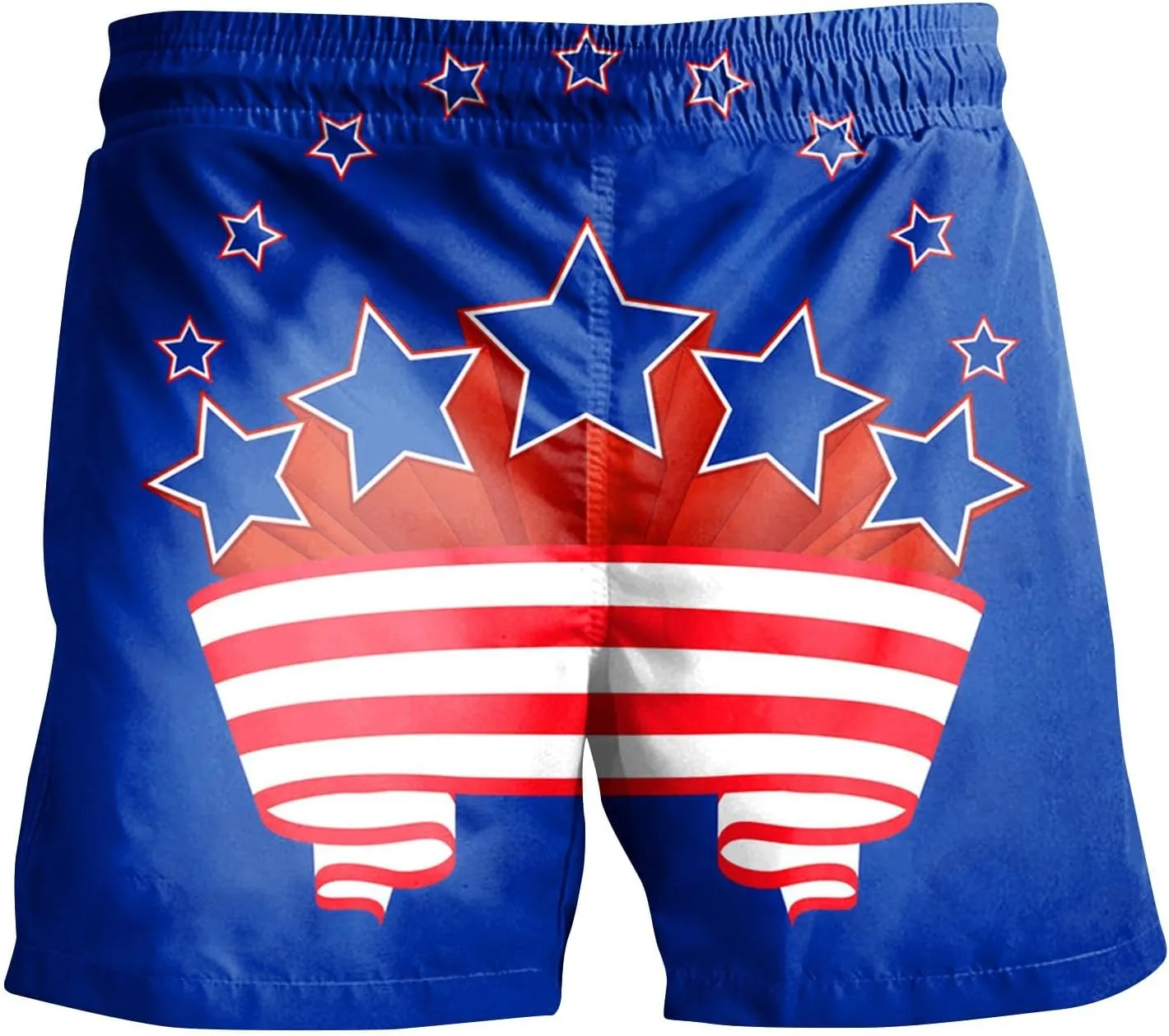 Mens 4th of July Swim Trunks Casual USA Shorts Ripstop Festival Quick Dry Trunks Lightweight Mens Swim Shorts Hiking