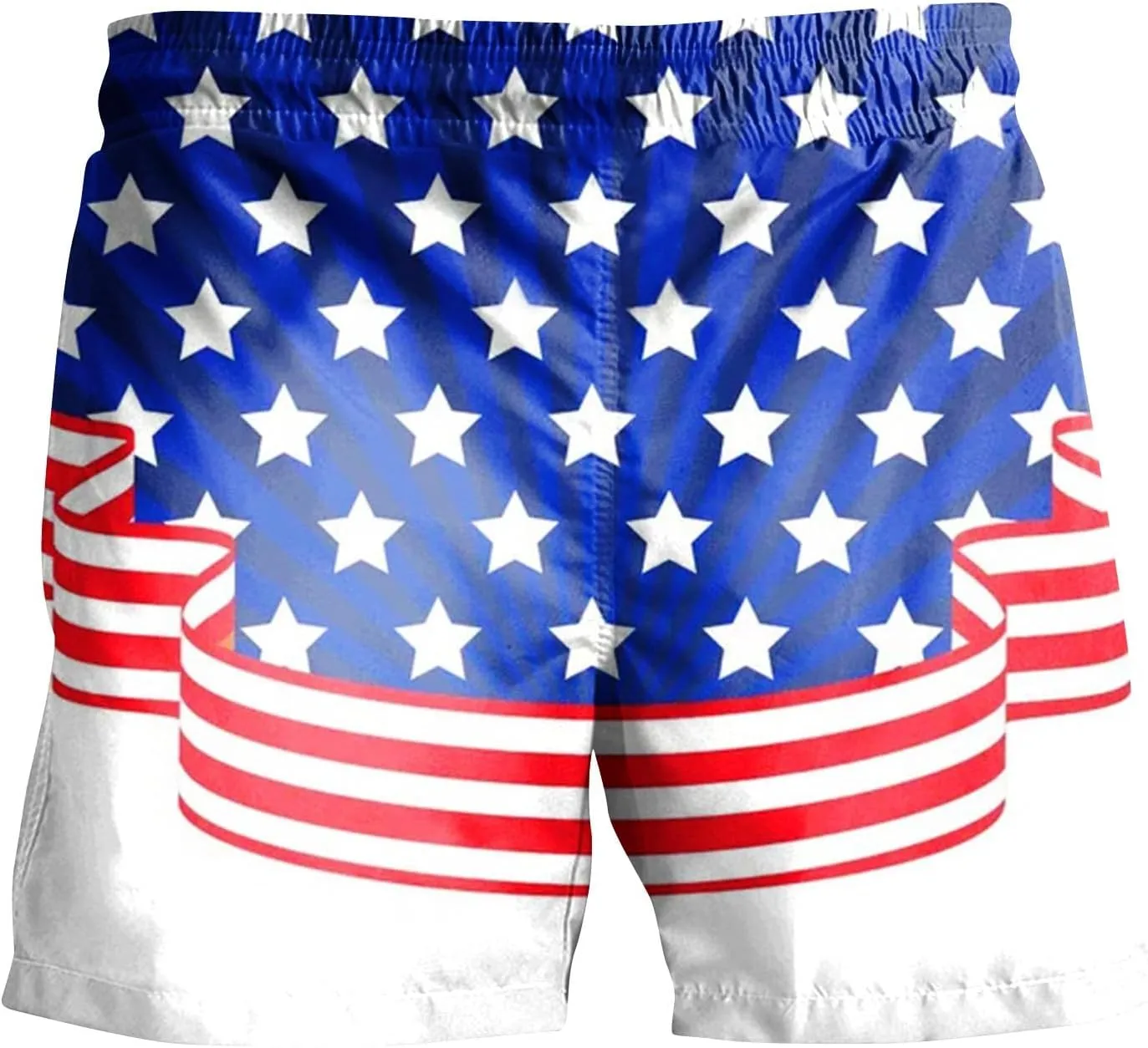 Mens 4th of July Swim Trunks Casual USA Shorts Ripstop Festival Quick Dry Trunks Lightweight Mens Swim Shorts Hiking