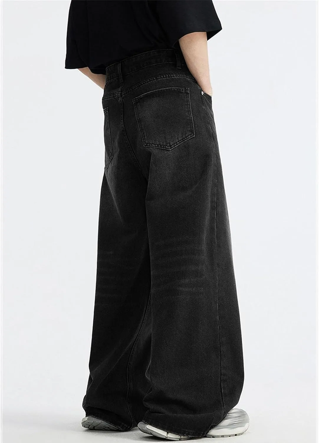Men's Baggy Jeans Hip Hop Skater Jeans Vintage Dance Skateboard Pants Loose Fit Denim Jeans