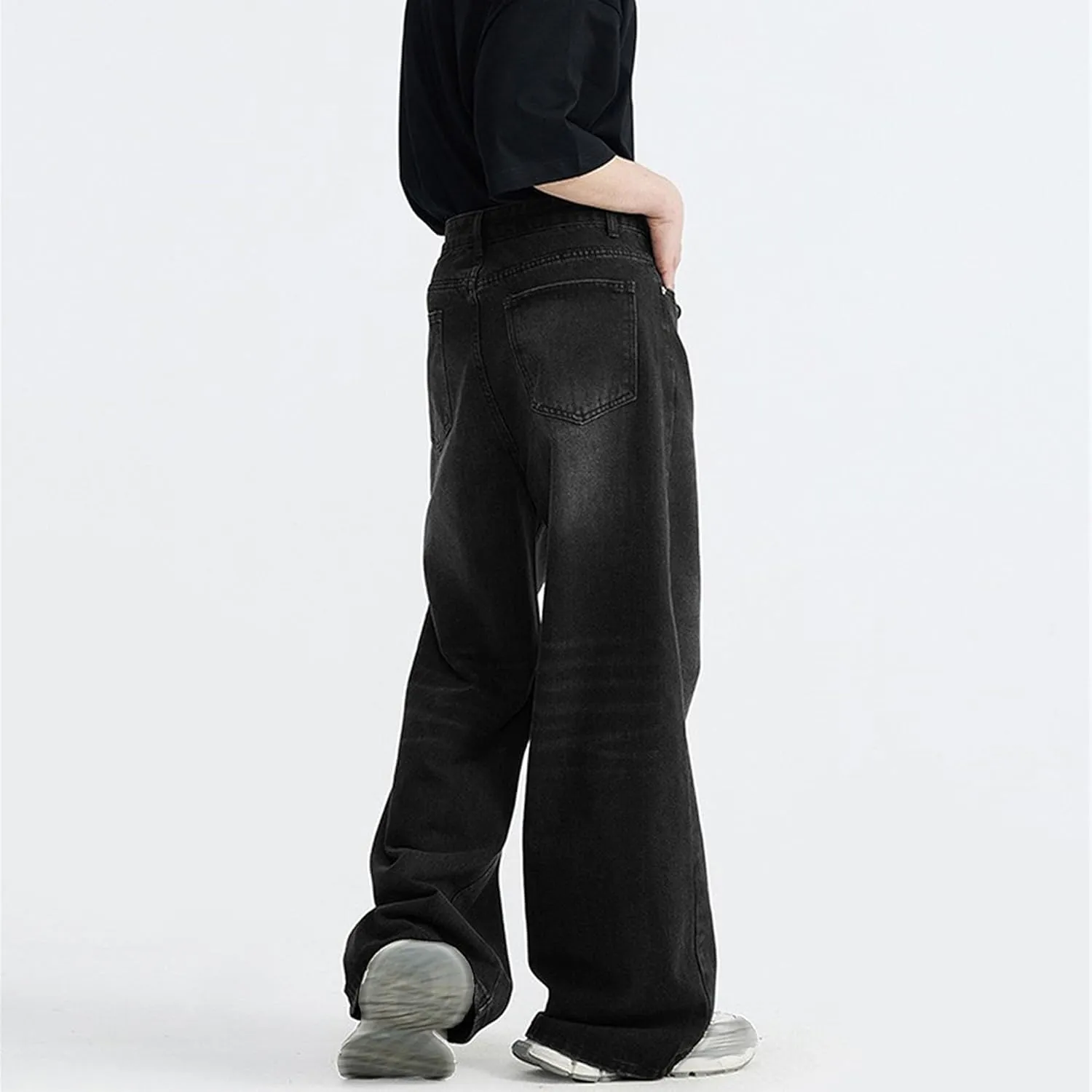 Men's Baggy Jeans Hip Hop Skater Jeans Vintage Dance Skateboard Pants Loose Fit Denim Jeans