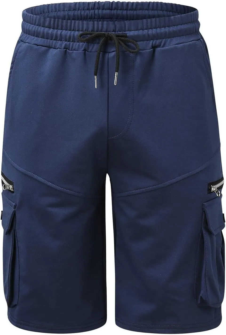 Mens Bermuda Cargo Shorts Drawstring Elastic Waist Lightweight Work Pants Outdoor Classic Hiking Shorts with Pockets
