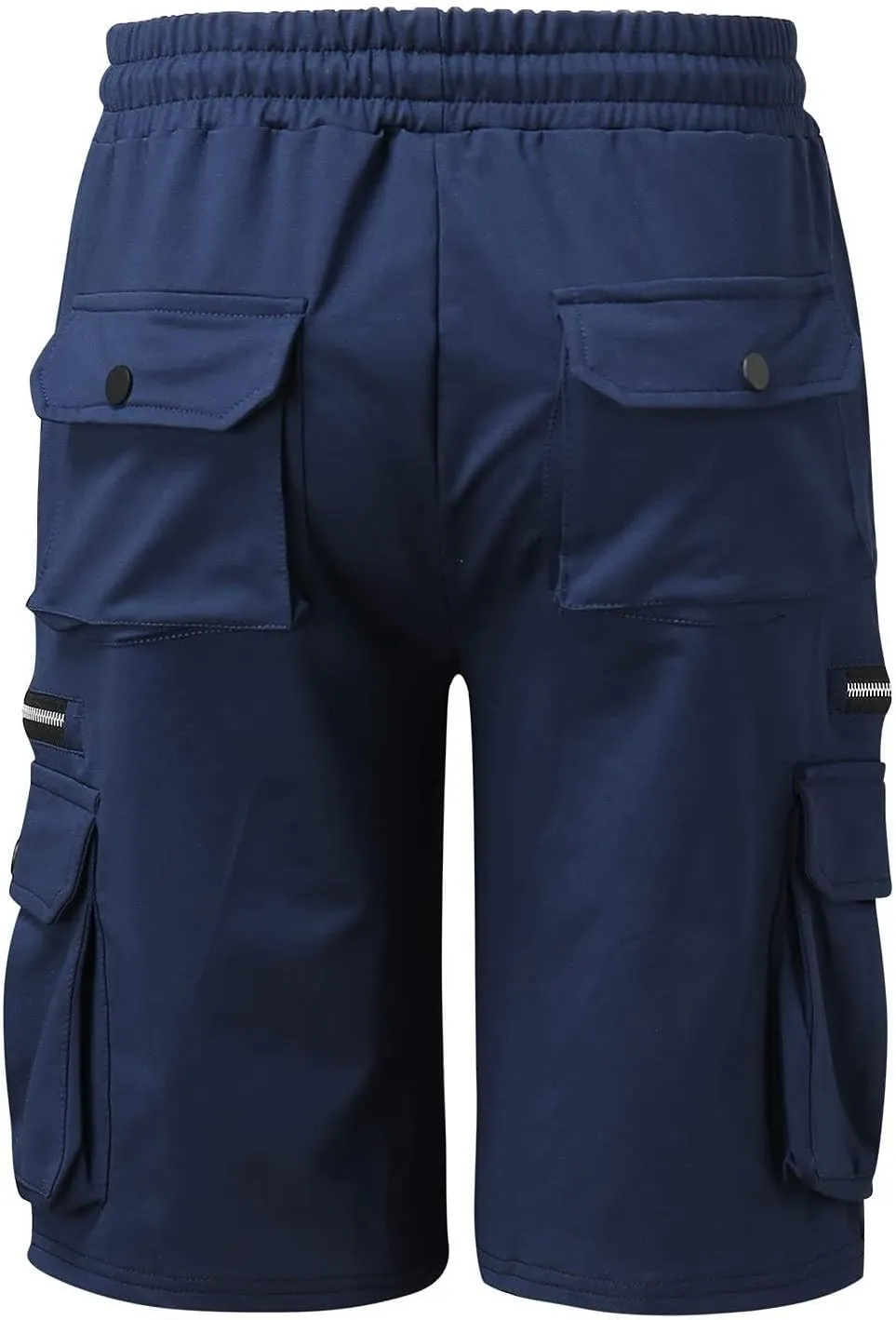 Mens Bermuda Cargo Shorts Drawstring Elastic Waist Lightweight Work Pants Outdoor Classic Hiking Shorts with Pockets