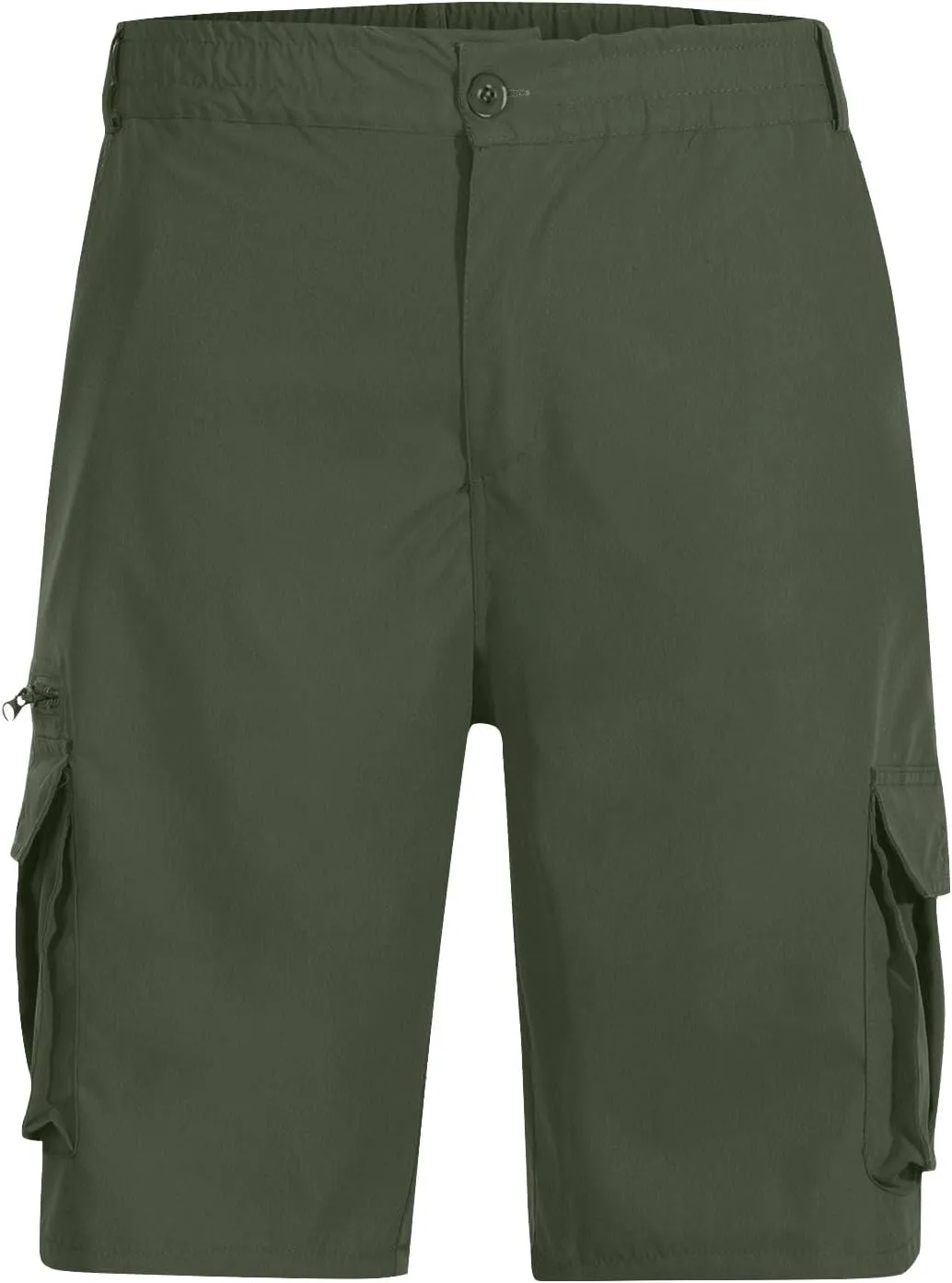 Mens Bermuda Cargo Shorts Drawstring Elastic Waist Lightweight Work Pants Outdoor Classic Hiking Shorts with Pockets