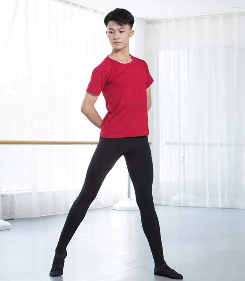 Mens Boys Ballet Tights Knit Soft Gymnastic Dance Pants
