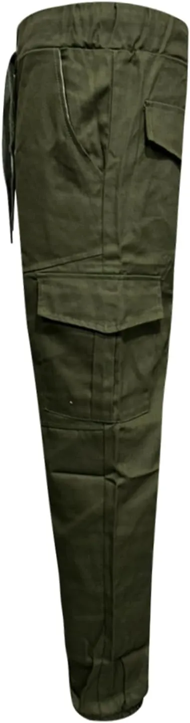 Men's Casual Cargo Pants Slim Fit Elastic Waisted Cargo Sweatpants Lightweight Drawstring Outdoot Tactical Pants with Pockets