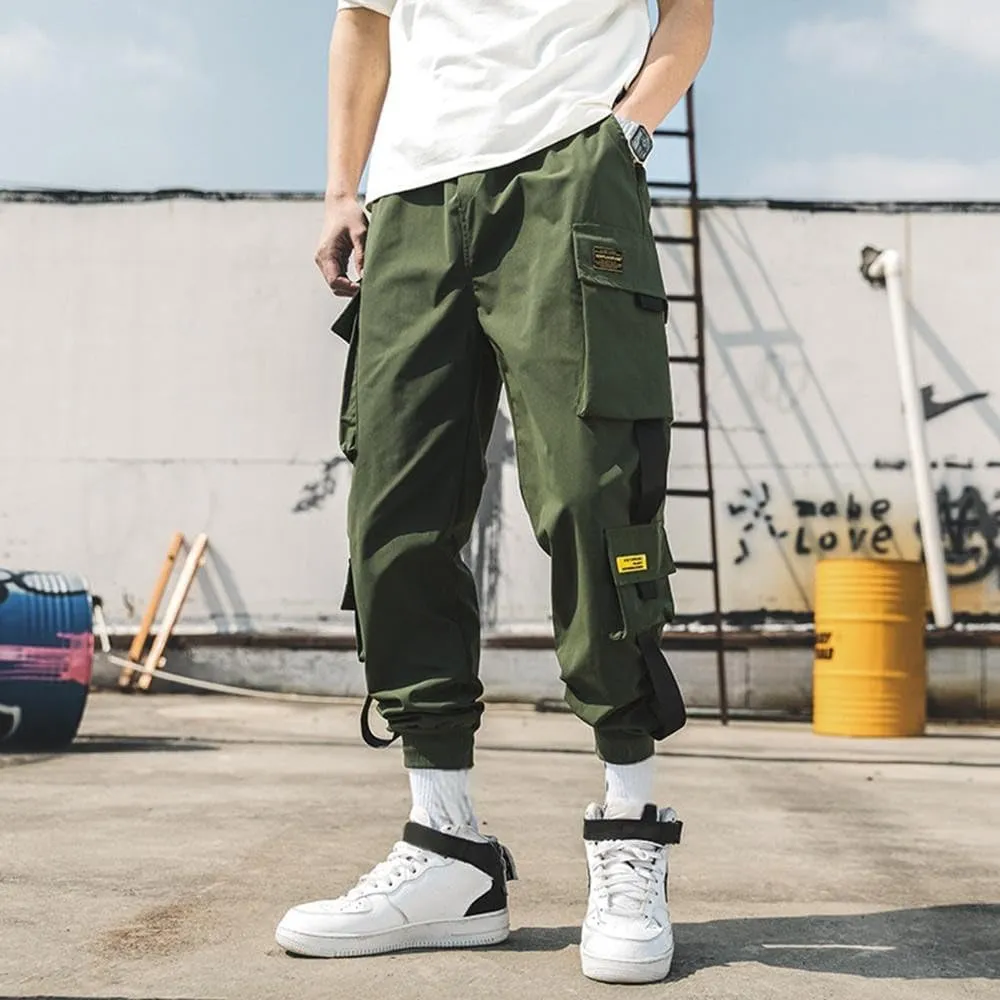 Mens Casual Cargo Pants with Multi Pockets Relaxed Fit Stretch Work Pants Lightweight Tapered Athletic Streetwear Pants