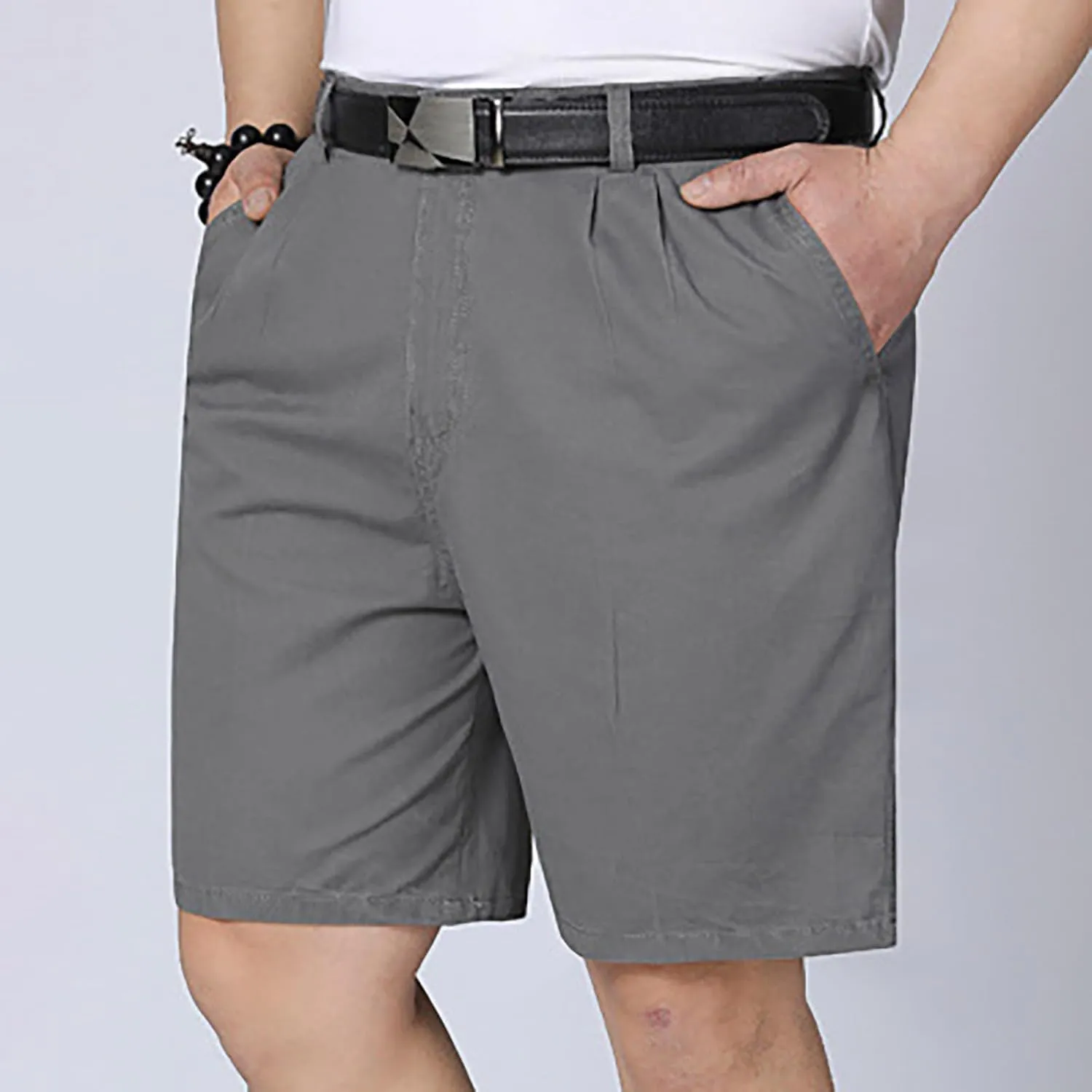 Men's Casual Shorts 7" Cotton Athletic Running Shorts Straight Wide Leg Elastic Waist Drawstring Workout Sweat