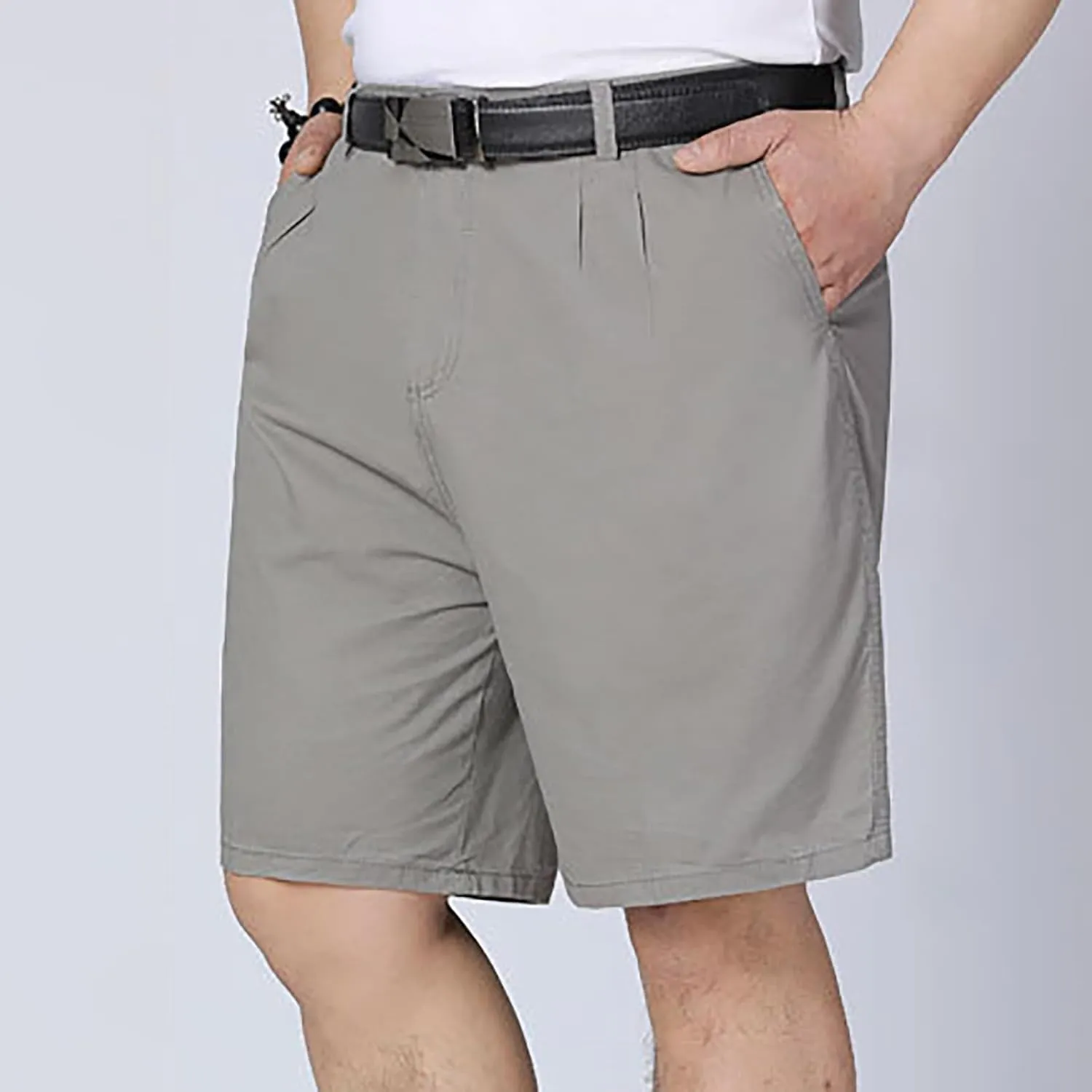 Men's Casual Shorts 7" Cotton Athletic Running Shorts Straight Wide Leg Elastic Waist Drawstring Workout Sweat