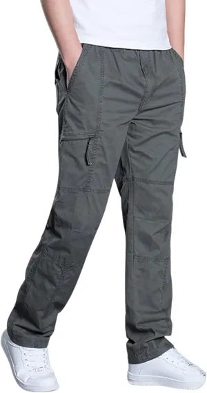 Mens Casual Waist Color Sports Hat Multi Woven Pocket Foot Rope Solid Pants Street Cargo Tie Cargo Men's Cargo