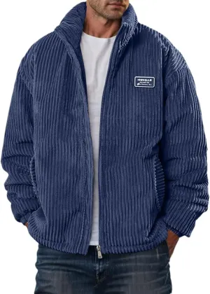 Men's Corduroy Coat Cotton Padded Jacket Thickened Cotton Padded Coat Loose Outerwear