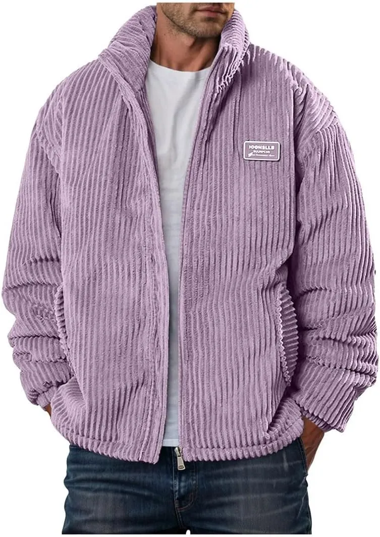 Men's Corduroy Coat Cotton Padded Jacket Thickened Cotton Padded Coat Loose Outerwear