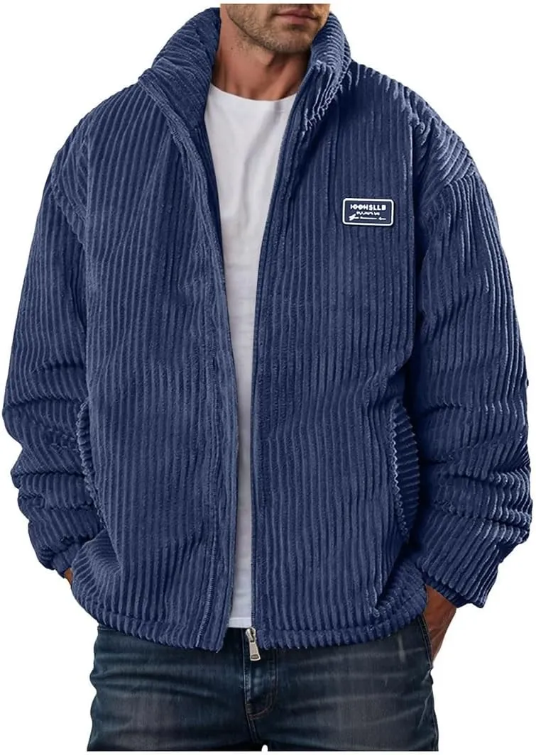 Men's Corduroy Coat Cotton Padded Jacket Thickened Cotton Padded Coat Loose Outerwear